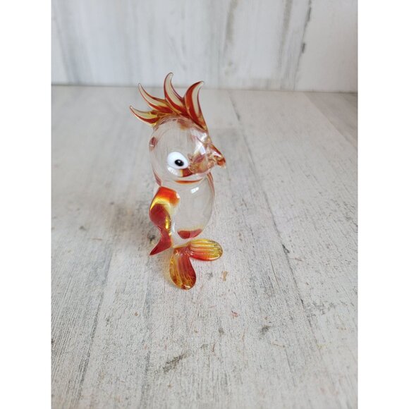 Unique glass art red bird parrot figure vintage collectible decor - Picture 1 of 6